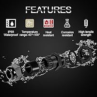 Vista 3 de LeMotech Paquete de 5 prensaestopas NPT de 3/4 pulgadas, impermeables, ajustables, conectores de cable de 0.492-0.709 in, juntas de nailon negro