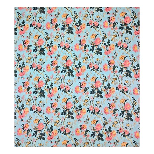 Image of Mafatlal Saanjh 144 TC Cooling Cotton Bedding Double Bed 95x108 Inch | Fresh Airflow Texture | Printed Surface Detail | Pillowcase Included | Ethnic Look |Blue Light Contemporary Style