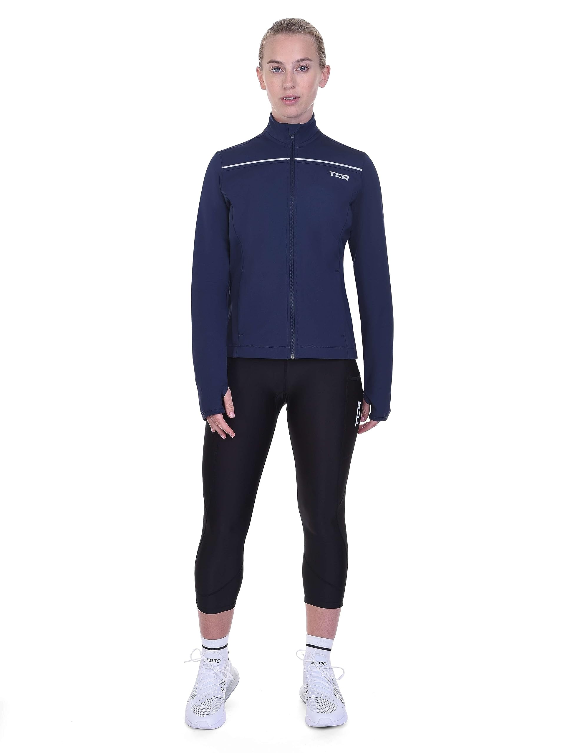 TCA Chaqueta Térmica de Ciclismo y Running para Mujeres, Reflectante, Transpirable y Cortaviento, con Bolsillos con Cierre