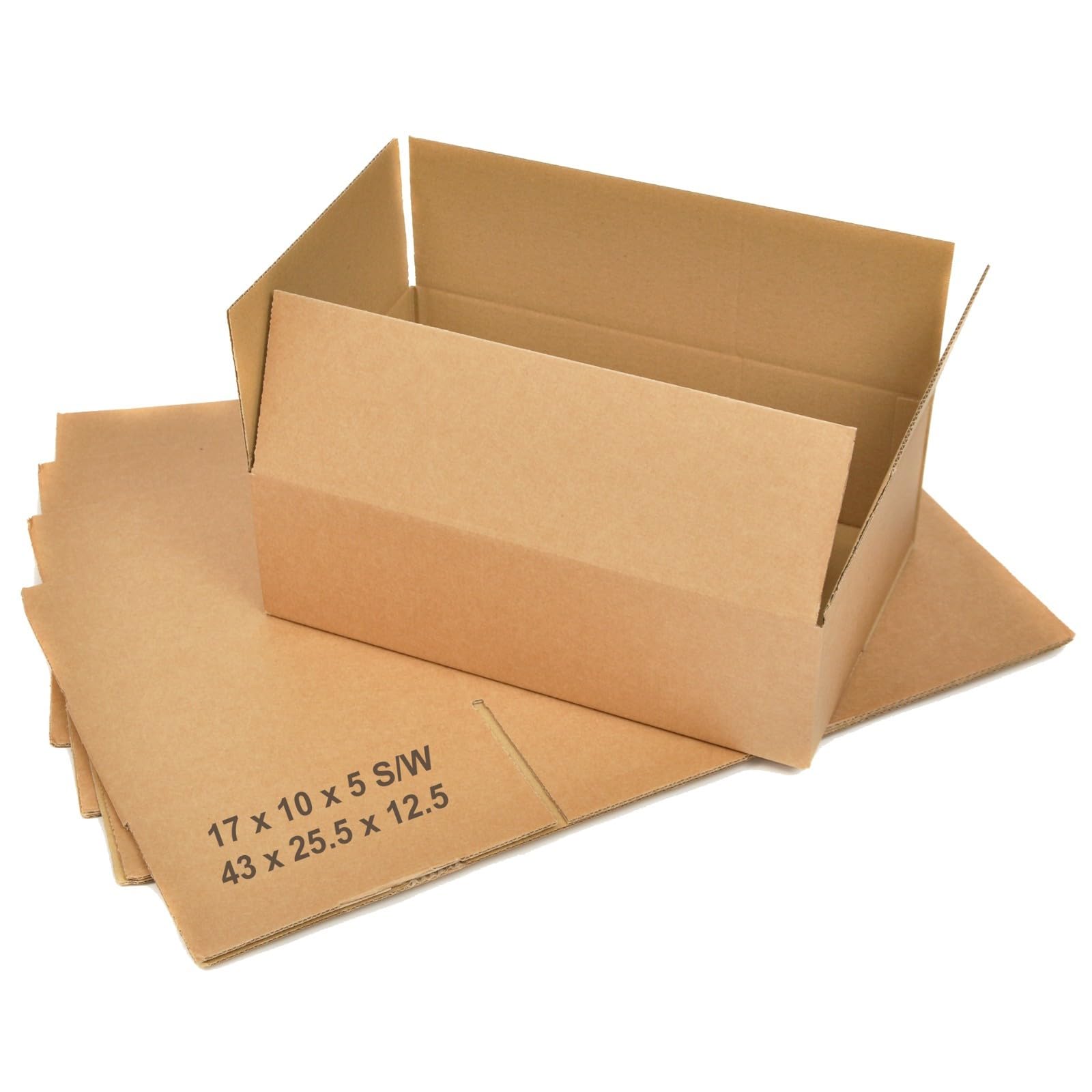 BAG-IT 25x Single Wall Cardboard Packing Boxes 17"x10"x5" (430x255x125mm) Small Parcel Shipping Mailing Postal Gift Cube Postal Shipping Box Mailing Cartons Shipping boxes