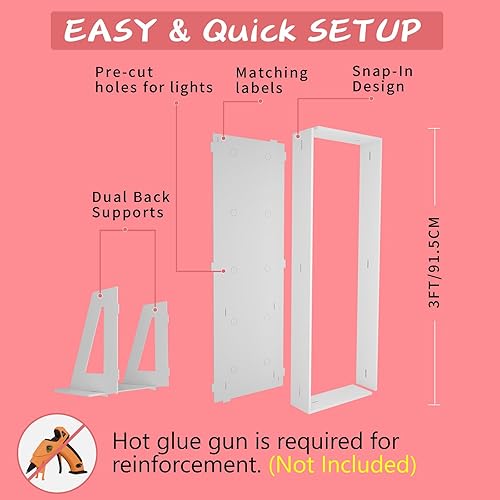 Vista 103 de Marco de números iluminados de 4 pies precortado, números de marquesina gigante, números 7, números de mosaico para globos, decoraciones de Número