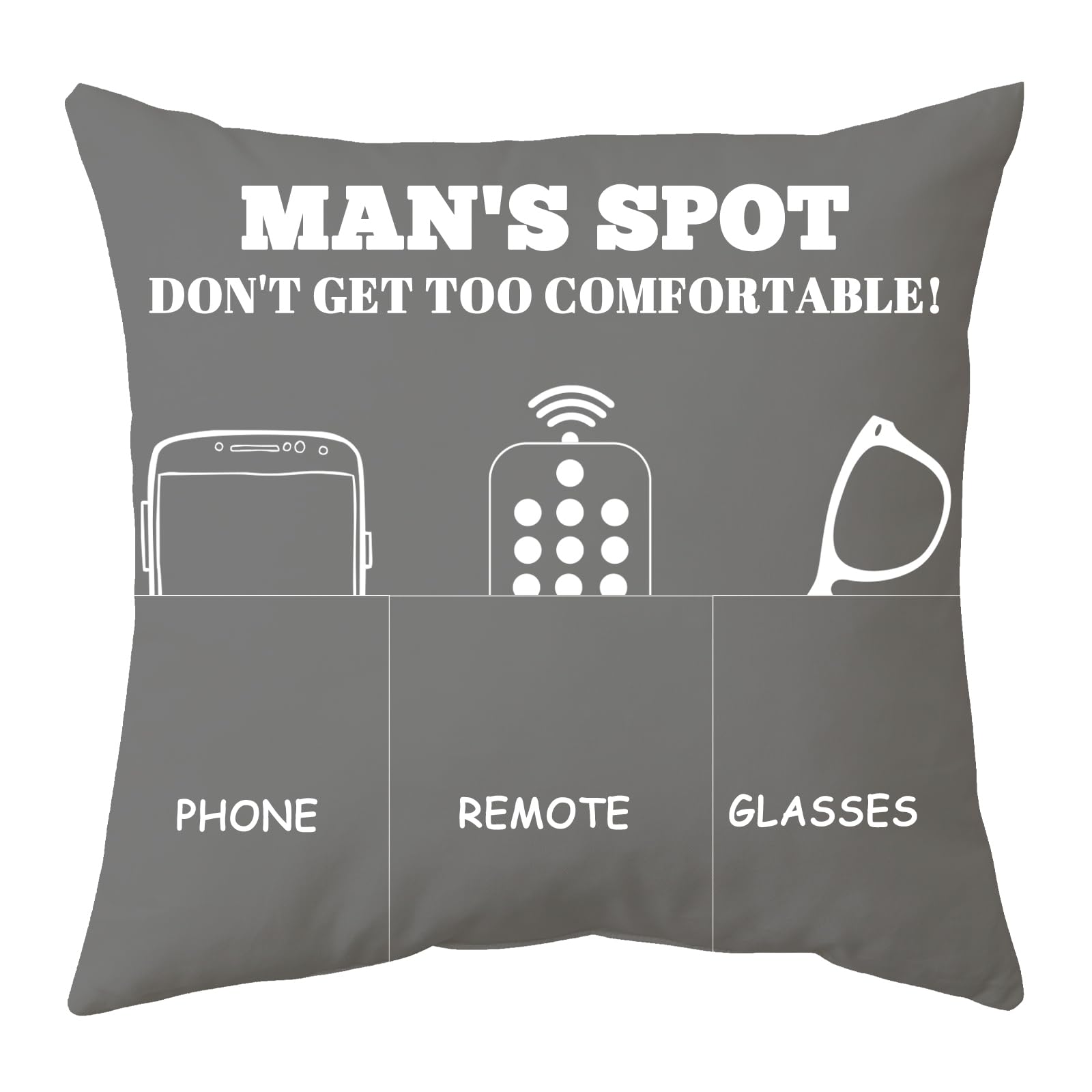 Anicy Personalised Men Gifts for Men Cushion - Cushion with Pockets 45x45, Birthday Gifts Presents for Grandad, Christmas Fathers Day