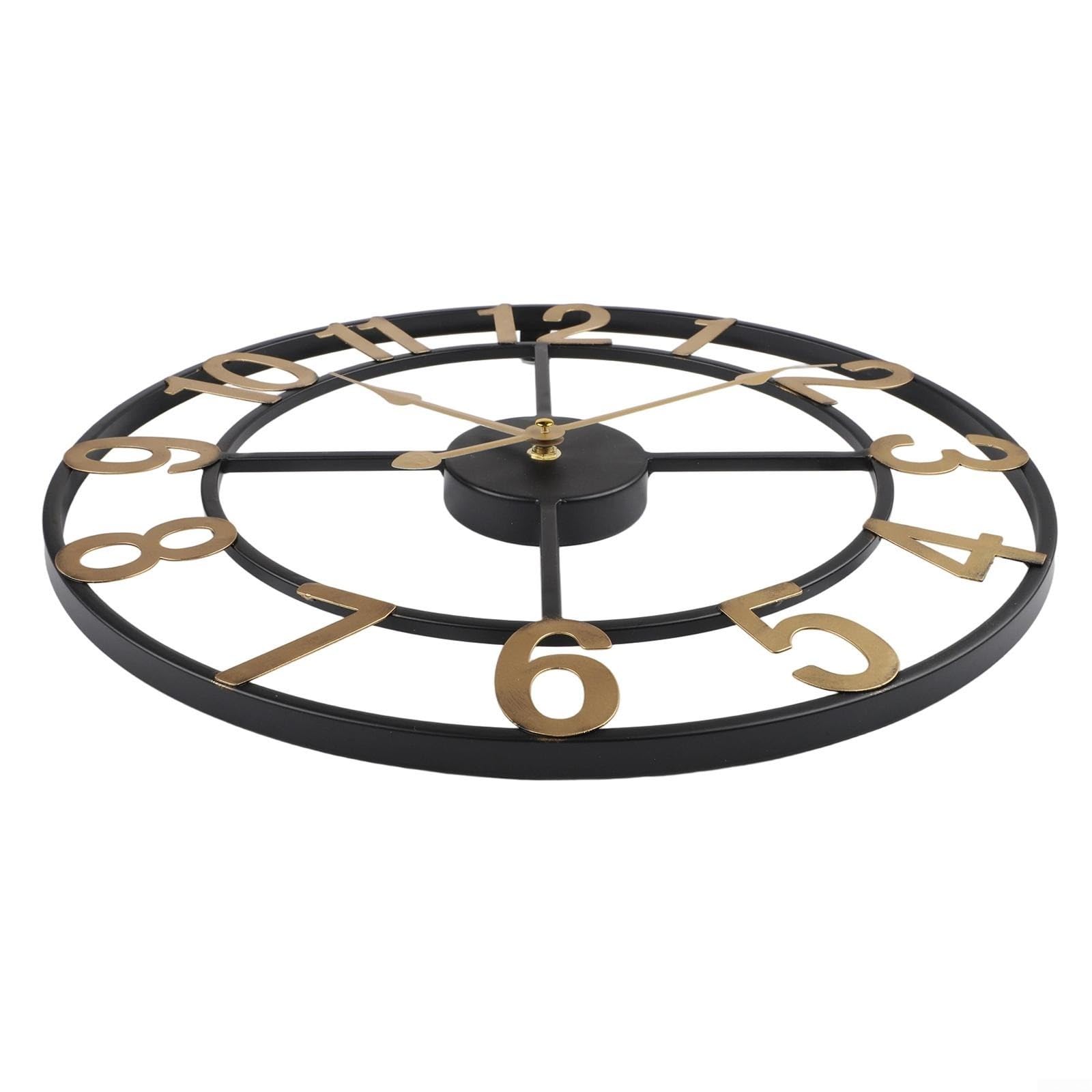 Horloge murale d'extérieur en métal pour terrasse et piscine, style vintage, aiguilles transparentes, mécanisme silencieux (H) 34 cm
