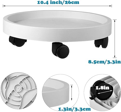 Miniatura 9 de Paquete de 3 organizadores de plantas con ruedas, soporte rodante para plantas con ruedas de 13 pulgadas, resistente, grande, para plantas con