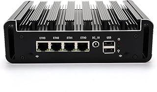 Micro Firewall Appliance, Network Firewall Appliance, Fanless Soft Router, Intel Celeron N5105 Mini PC Quad Core, AES-NI, 4 x Intel 2.5GbE I225-V LAN, 4 x USB, Mini DP，HD, 4G RAM 128G SSD