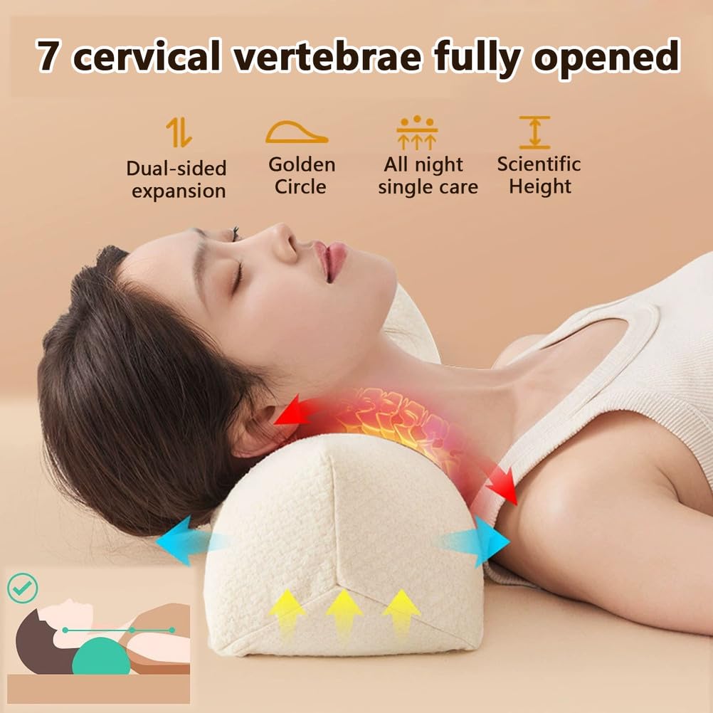 Regulowane poduszki pod szyję z gryki, poduszka grzewcza do kręgosłupa szyjnego, ergonomiczne wsparcie, prezent na Dzień Ojca/Dzień Matki/Boże Narodzenie,Beige hot compress style
