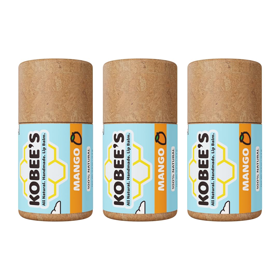 3 pack - Kobeesco Lip Balm, Lip Moisturizer, Lip Cure, Lip Balm, Chapstick (Mango)