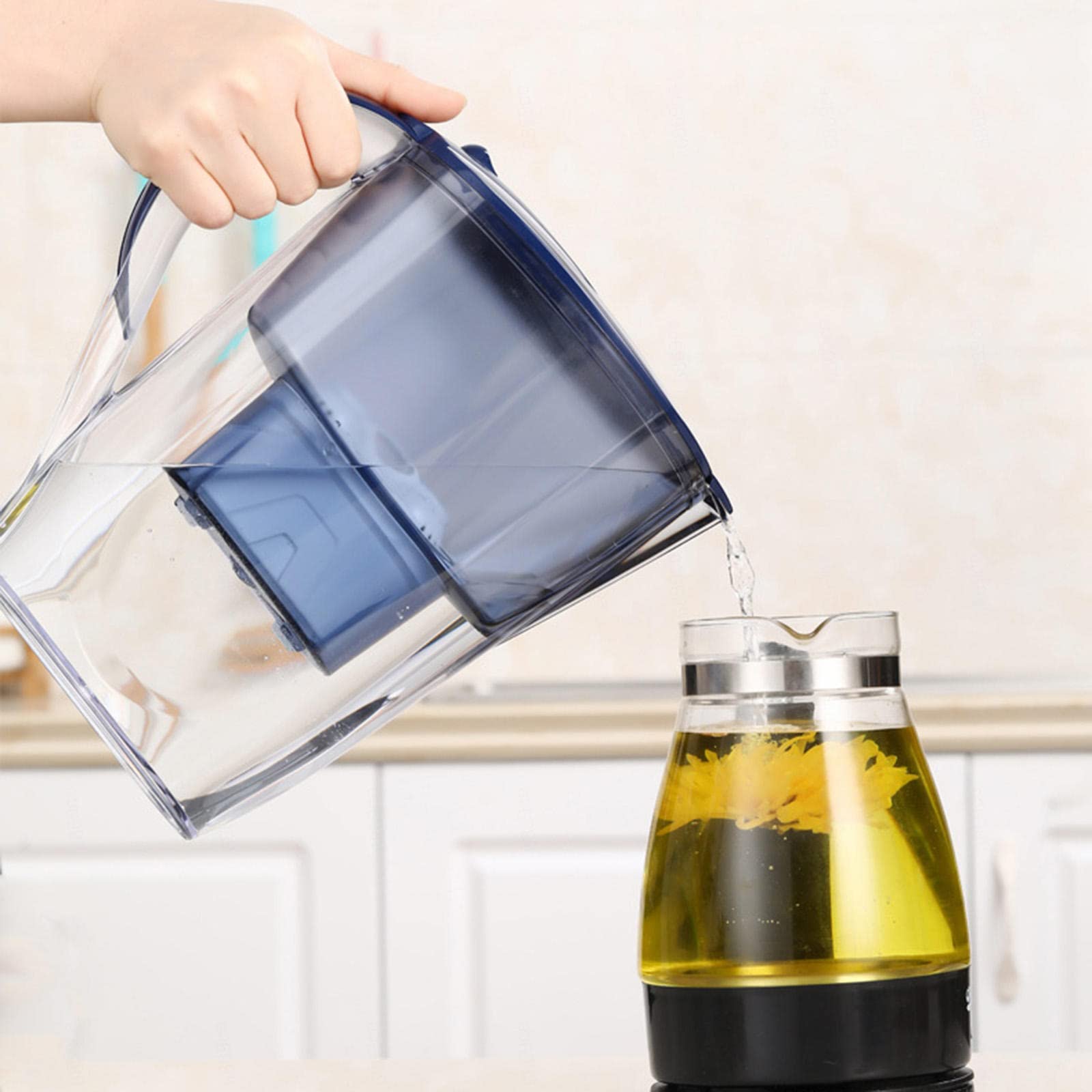 Caraffa Filtrante Porta Del Frigorifero, Cartucce Caraffe Filtranti 2,6 L, Senza Bpa, Riduzione Microplastiche, Cloro, Impurità Calcaree, Cartucce Refrigeratore D'acqua,A