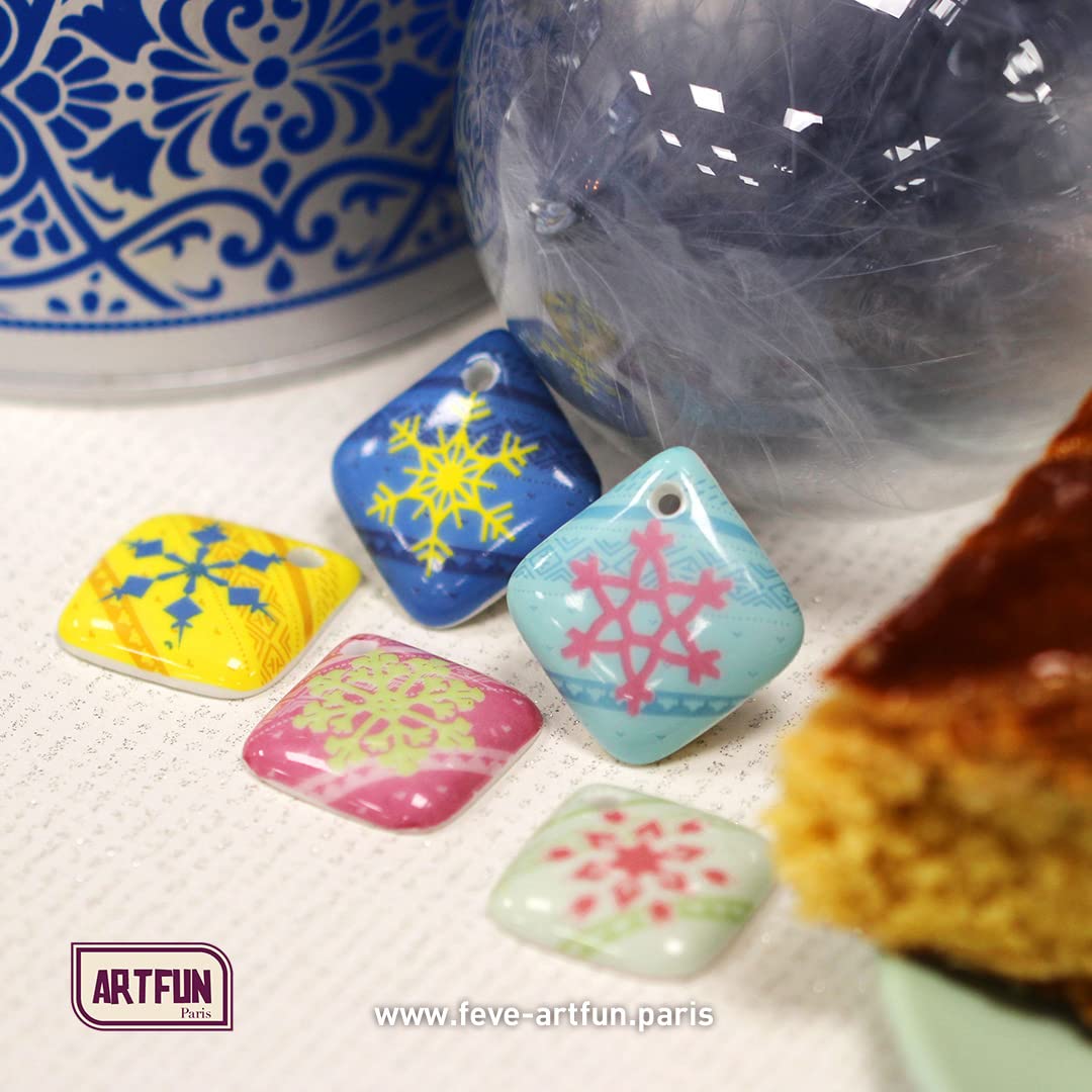 ArtFun Lot 1000 FEVES Collection Flocons Rois des Neiges - Feve Galette des Rois Epiphanie Premium - Feve Porcelaine Alimentaire