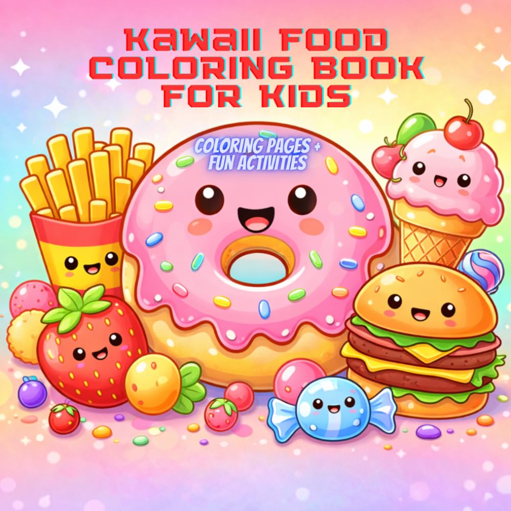 Kawaii Food Coloring Book for Kids: Coloring Pages + Fun Activities (Ages 5–10)