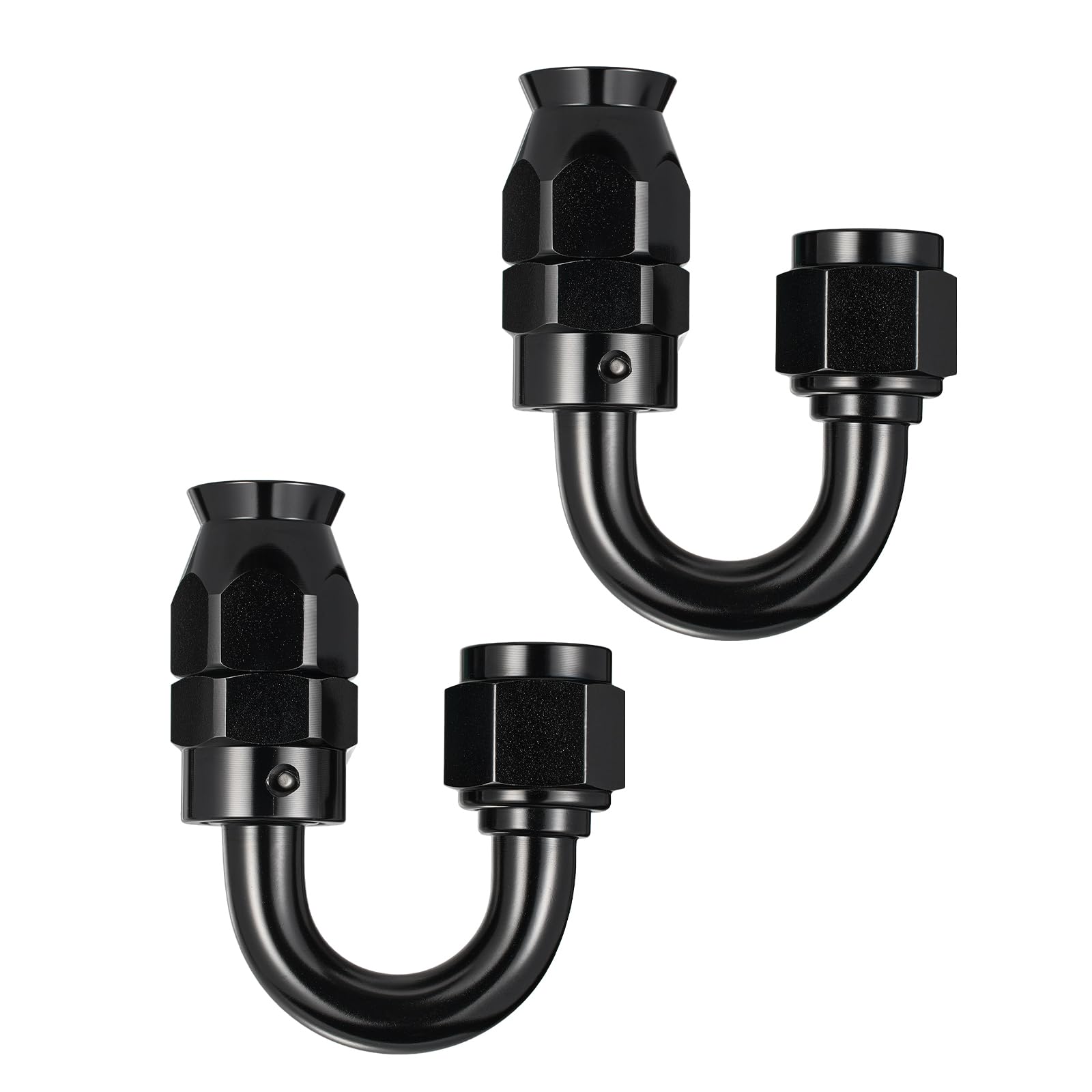 EVIL ENERGY 6AN PTFE Fitting Hose End Fitting 180 Degree Black for PTFE Hose Only 2PCS