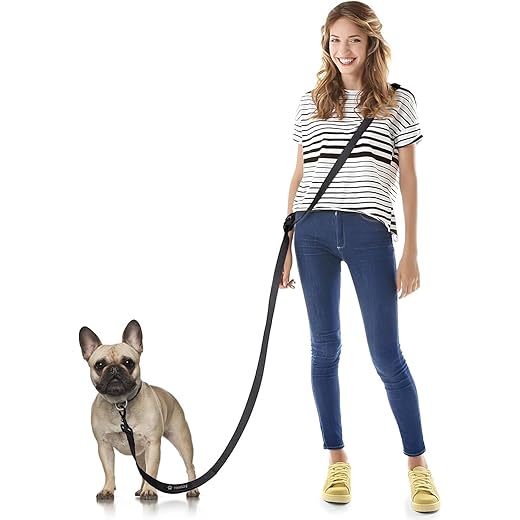 Freihandleinen Hundeleine,Heelay Joggingleine für Hunde 2.5m verstellbar Übungsleine Führleine zum Laufen Joggen Wandern Joggingleine und Normale Hundeleine für Große Mittelgroße kleine Hunde Schwarz