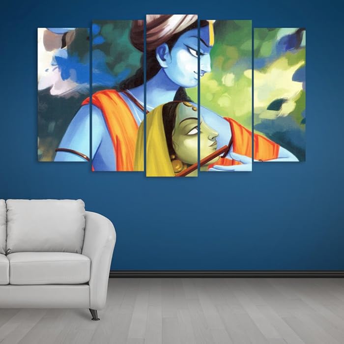 Buy Inephos Multiple Frames Beautiful Radha Krishna Art Wall Painting