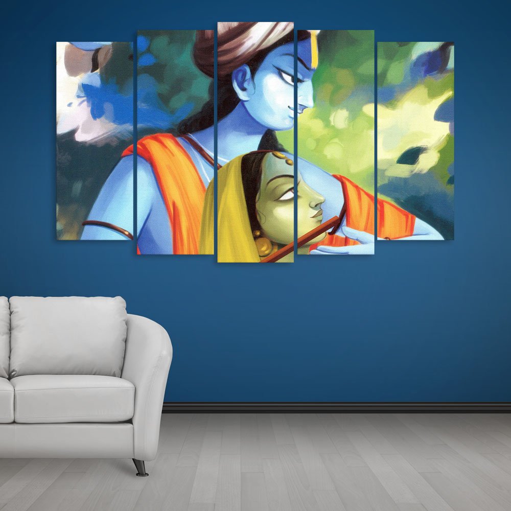 Buy Inephos Multiple Frames Beautiful Radha Krishna Art Wall Painting