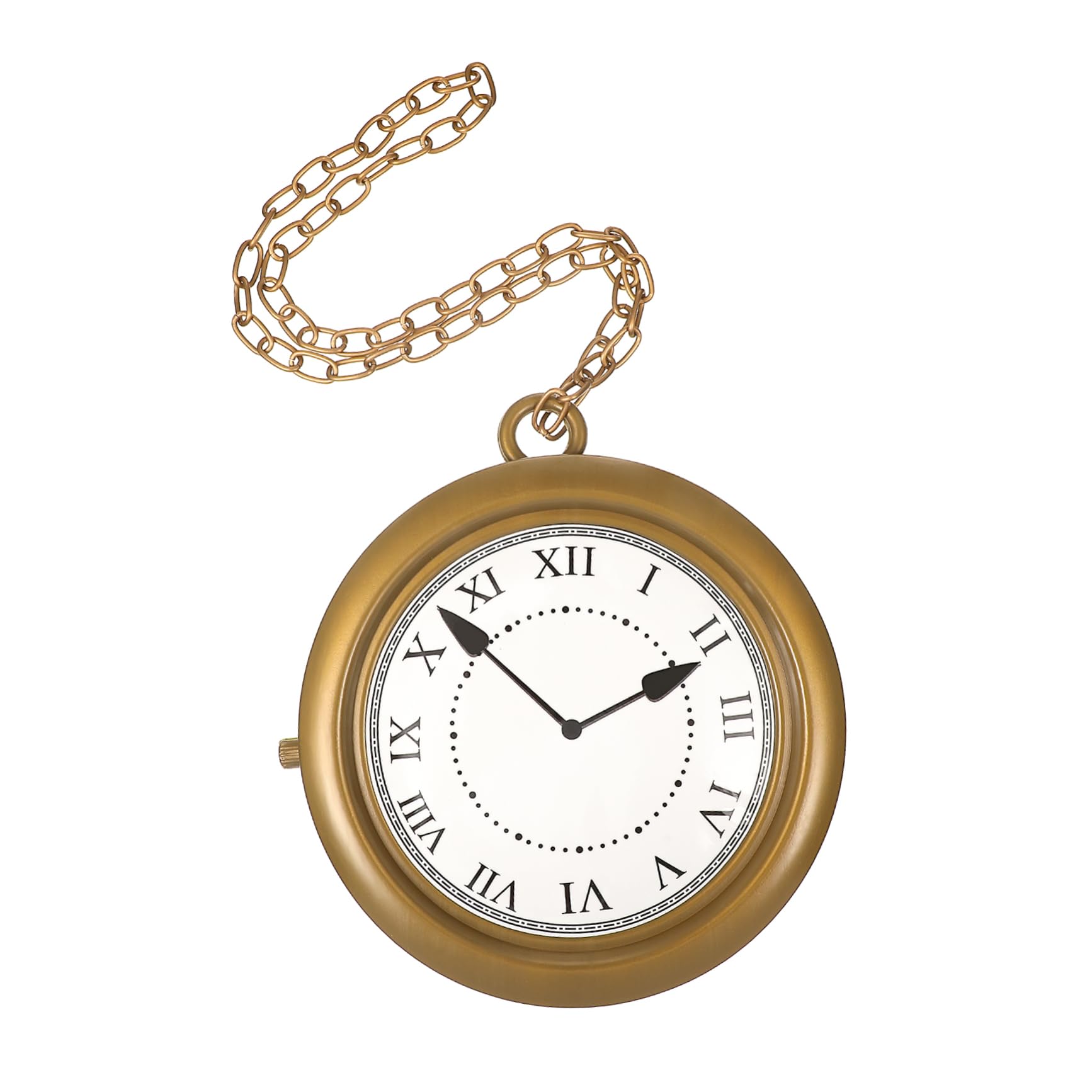 FRCOLOR Gold Clock Necklace for Halloween Costume Cosplay Oversized Decorative Clock Pendant Party Favor for Women and Durable Clock Jewelry Unique Present Idea