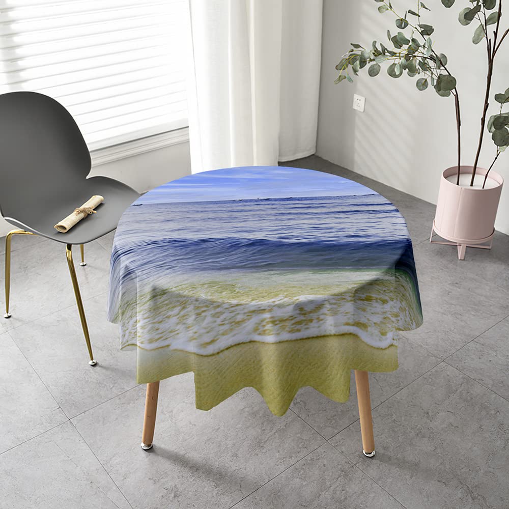 Highdi 3D Modèle Nappe Ronde Effet Lotus Anti Tache Nappe De