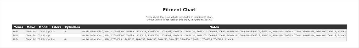 Carburetor Choke Pull-Off Compatible With Chevrolet C20 Pickup 1974 P-1487656