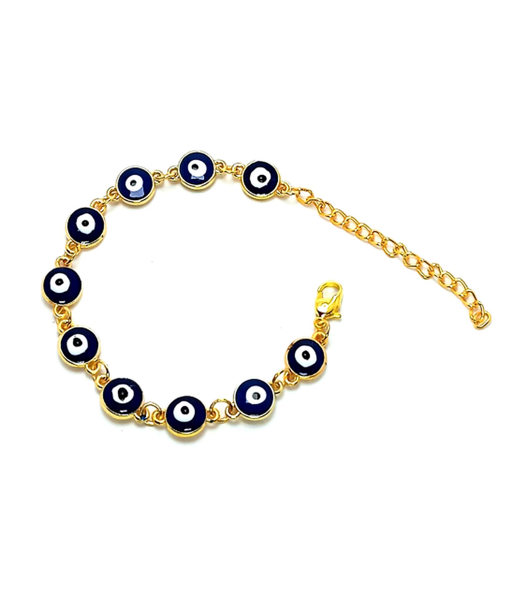 Hot Evil Eye Retro Hollow Statement Bracelet Round Bracelet for Women 2021 Jewelry Gift (Blue)-image-30