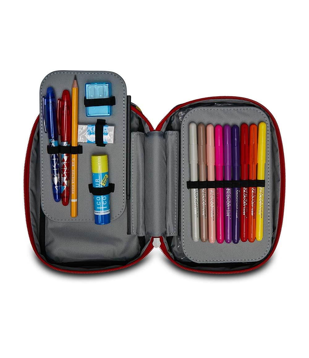 Seven Federmäppchen, Mäppchen, Mehrfarbig, Federtasche für Schreibwaren, gefülltes Etui mit Stiften, Kugelschreiber & mehr, aufklappbar, Mädchen & Jungen, Schule&Grundschule, XXL