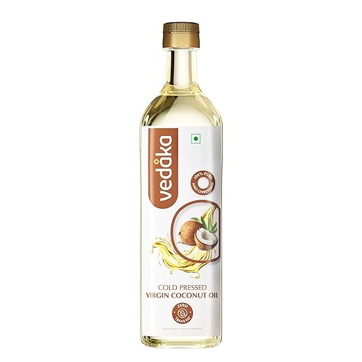 Amazon Brand - Vedaka Cold Pressed Virgin Coconut Oil Bottle | 100% Pure | Effective with Good Smell | 1 litre