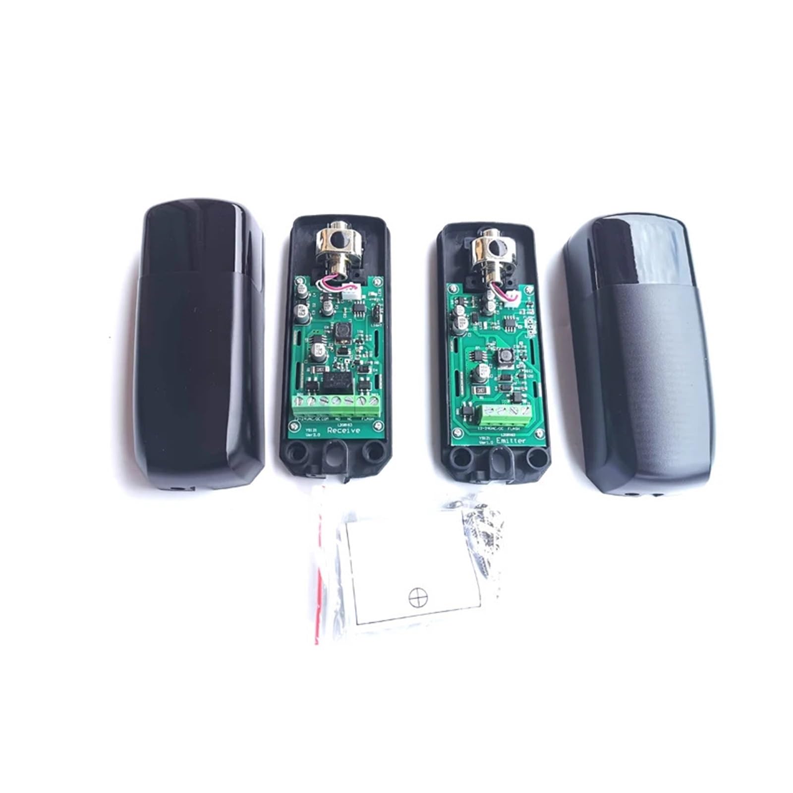 12/24V Photocell Sensor Beam 20m Detecting Range for Sliding Gate Opener Infrared Safety Photo Cell(20m Range)