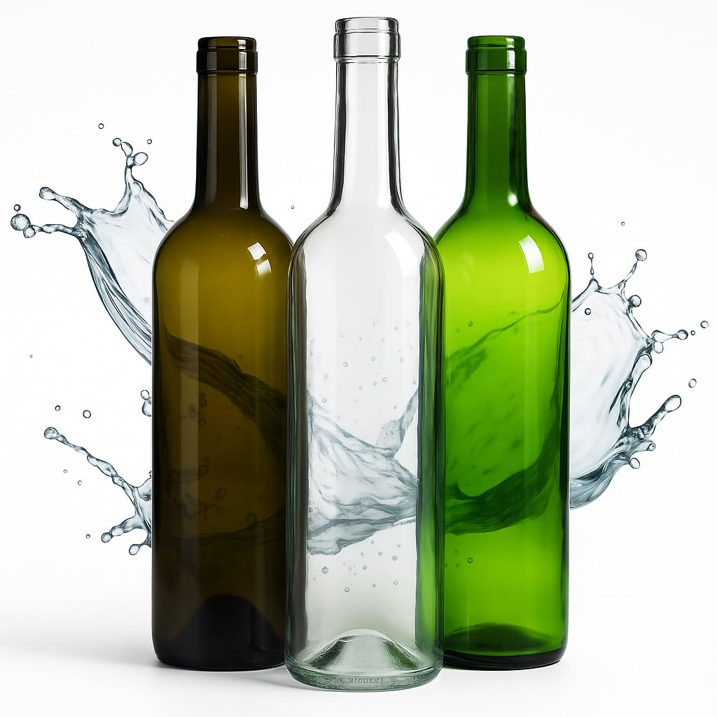 Bouteille 750ml Bordeaux 32 pièces - Bouteilles de vin vide pour brasserie à la maison - Boîte de rangement pour boissons - Décoration de service - En verre transparent