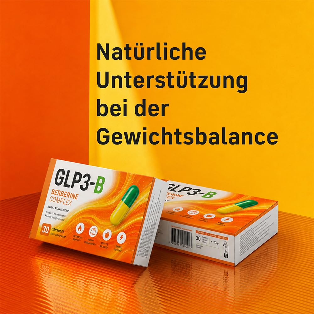 GLP3-B Berberin Komplex | Kapseln zur Unterstützung des Stoffwechsels | Die Original-Formel | Bekannt aus dem TV | Ohne Zusatzstoffe | 60 Kapseln (2 Packungen)