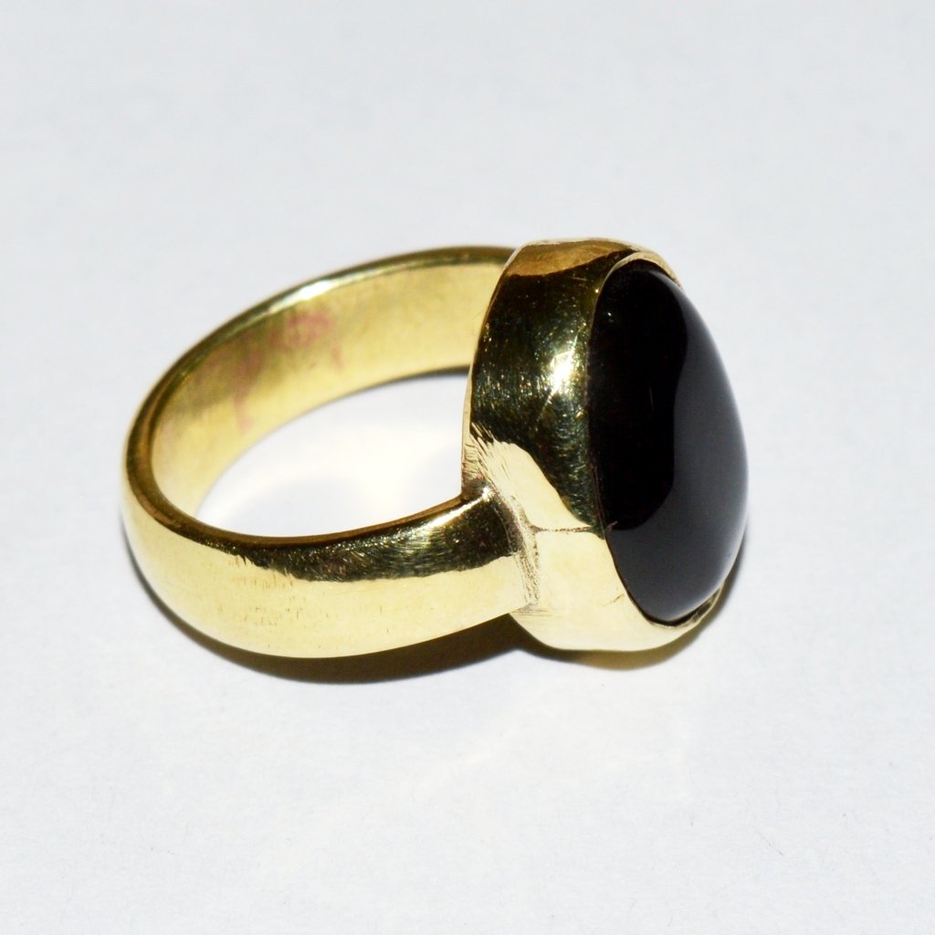 Anillo para Hombre DE 55 Quilates de Ónix Negro Natural, 6 Quilates, Ovalado, Tamaño Astrológico 5, 6, 7, 8, 9, 10, 11, 12, 13