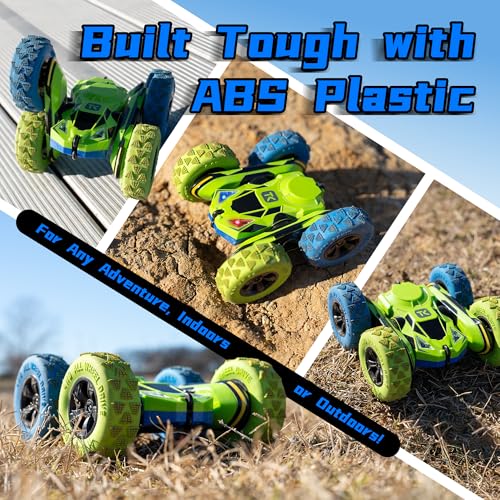 image for Threeking RC Stunt Car Remote Control Cars with Lights Double-Sided Dr