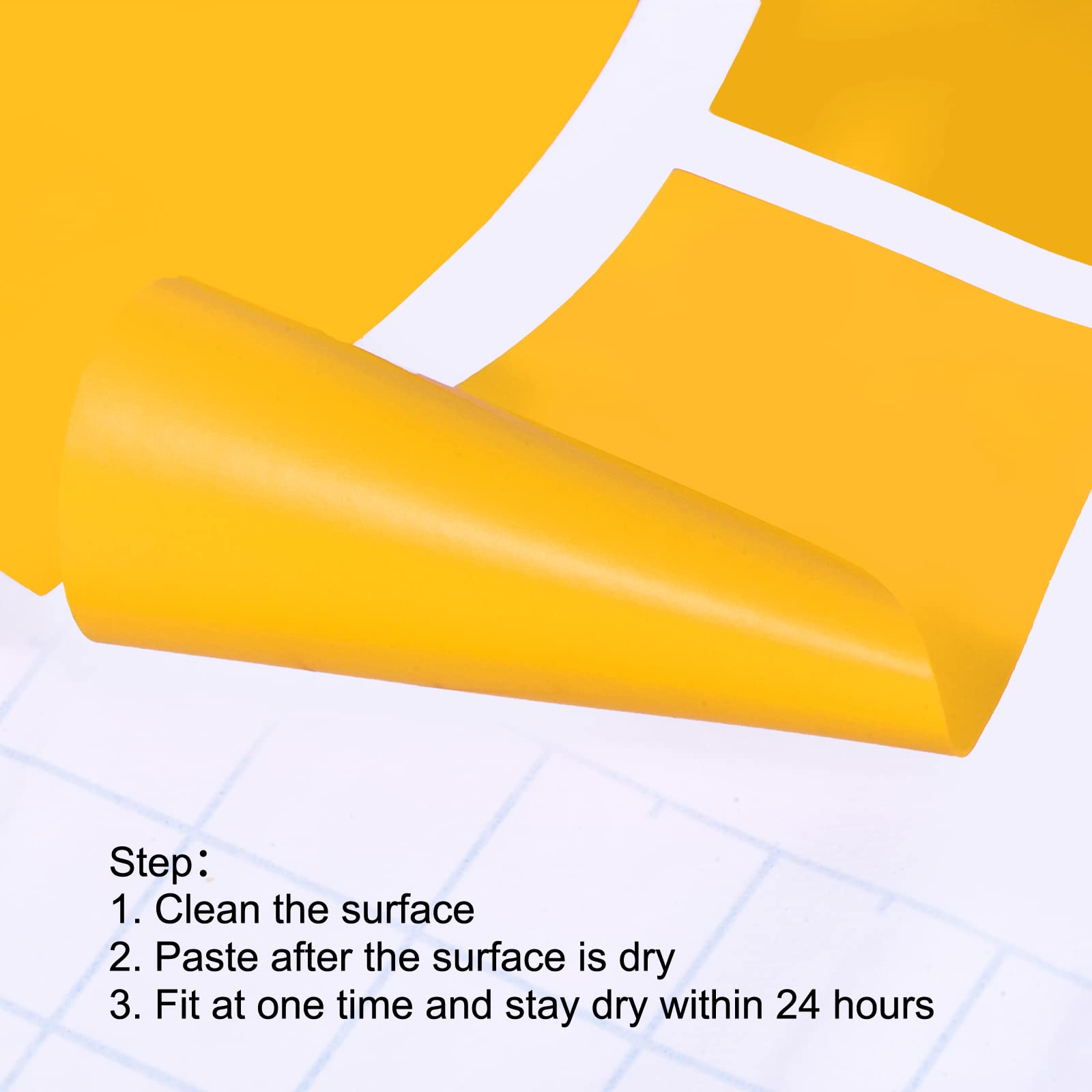 PATIKIL 11x4.2" Footprint Sticker, 4 works PVC Shoes Floor Decal Sign for Class Decor Stair Guide Yellow - Image 4