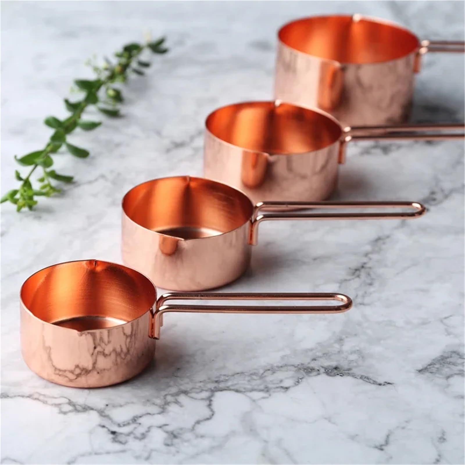 Messlöffel aus Edelstahl, verkupfert | Roségoldenes Messlöffel- und Tassen-Set, Küchenhelfer, Backutensilien
