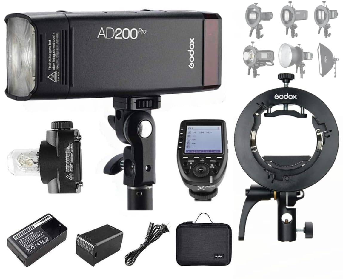 Amazon.com : GODOX AD200 Pro AD200Pro 200Ws 2.4G Flash Strobe and