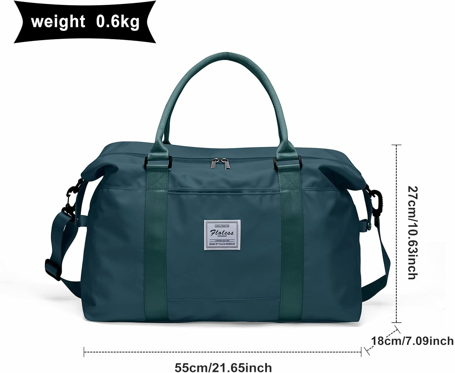 Womens travel bags, weekender carry on for women, sports Gym Bag, workout duffel bag, overnight shoulder Bag fit 15.6 inch Laptop (Large, Peacock Blue) - Image 6