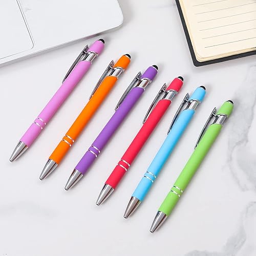 Miniatura 5 de Oddmoal Bolígrafo con punta de lápiz, bolígrafo de metal suave al tacto, punta media de 0.039 pulgadas, tinta negra, 12 unidades (color mezclado)