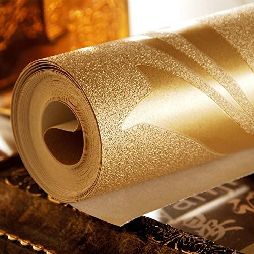 Continental gold foil wallpaper living room bedroom television TV background wall PVC projects special Golden wallpaper, long 9.5m wide 0.53m, pure wallpaper