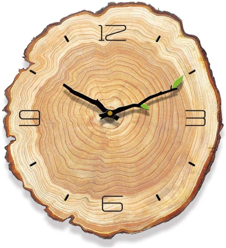 Horloge murale pour restaurant et café en bois ronde élégante
