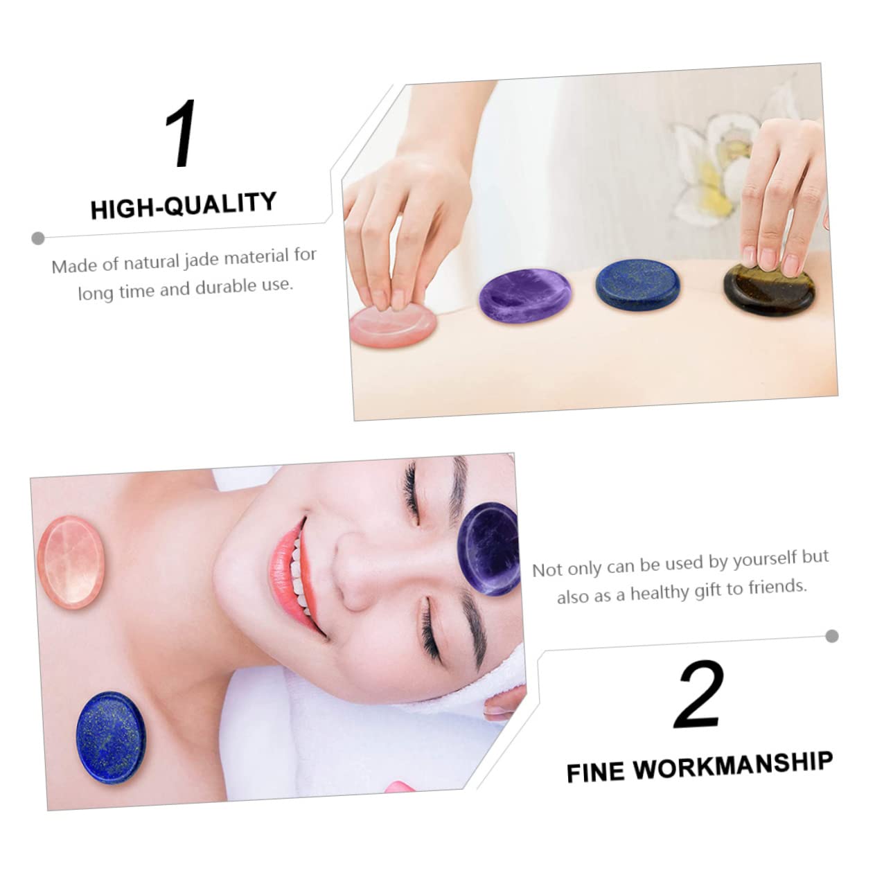 Didiseaon 3 Juegos 4 Piezas Piedra pulgar outlet exit para la cabeza masajeador de cuello rodillo de masaje masajeador de ojos tablas faciales de gua sha tableros de jade gua sha Cuerpo joya