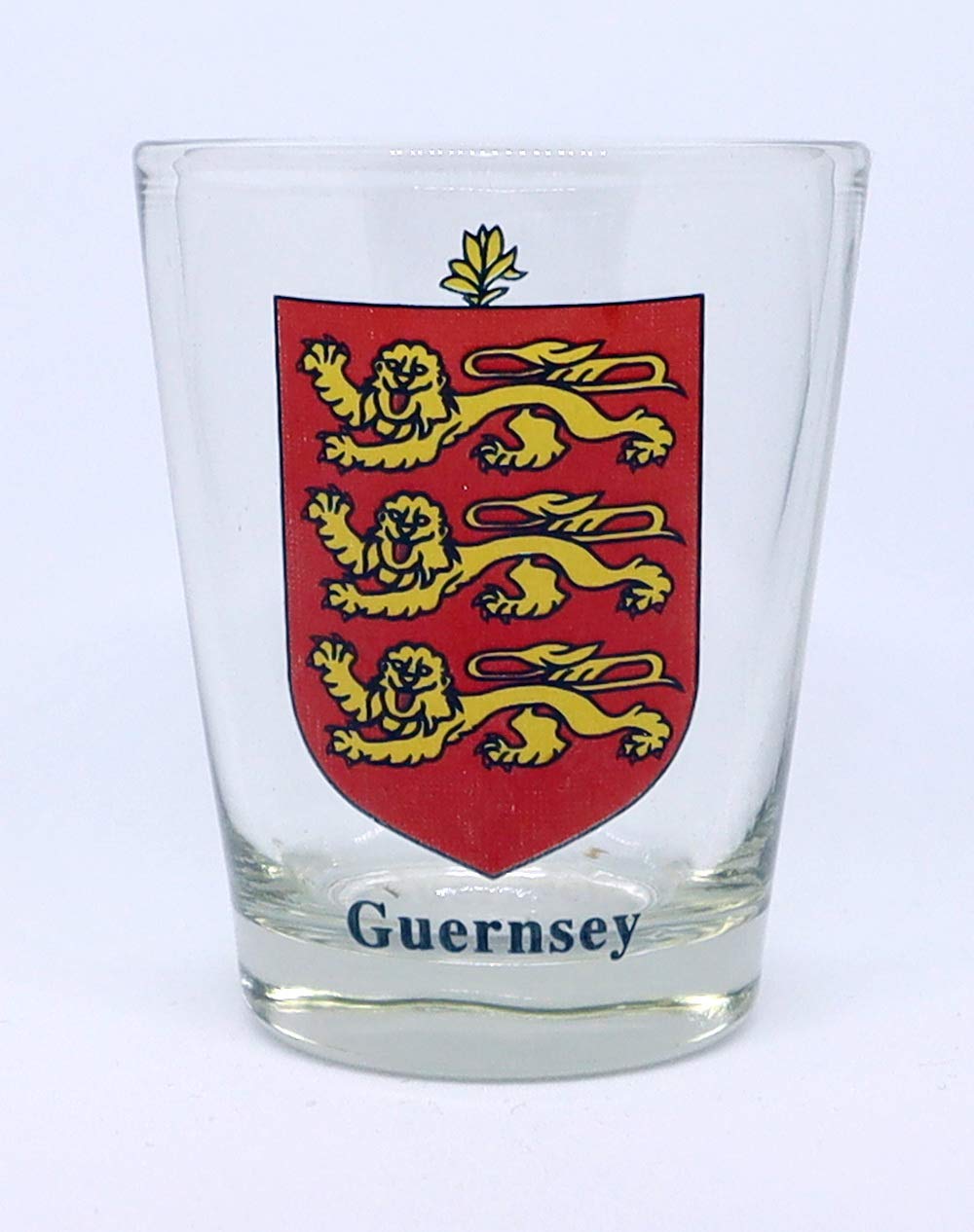 World By Shotglass Guernsey United Kingdom Coat Of Arms Shot Glass