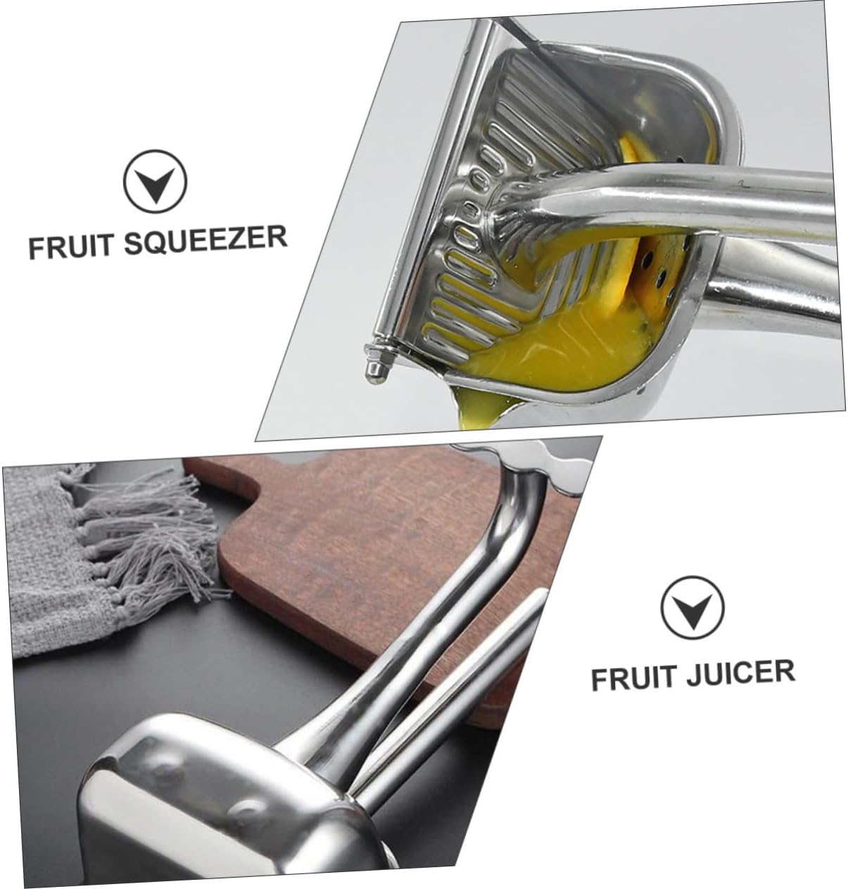 Cabilock 1Pc Stainless Steel Manual Fruit Squeezer Handheld Citrus Juicer for Easy Juice Extraction From Lemon More Portable Design Great Idea