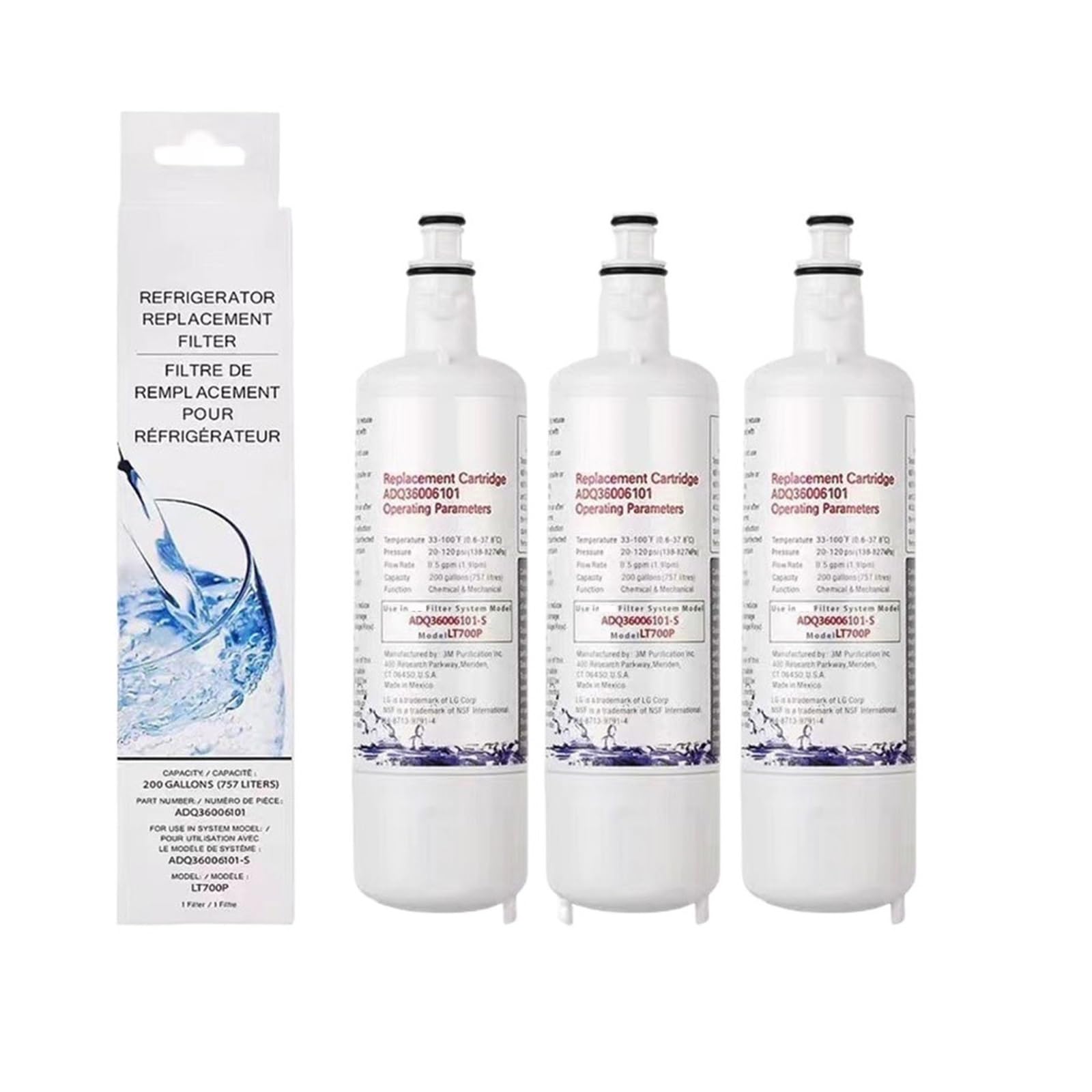 Filtre à eau LT700P et filtre à air LT120F pour réfrigérateur Kenmore