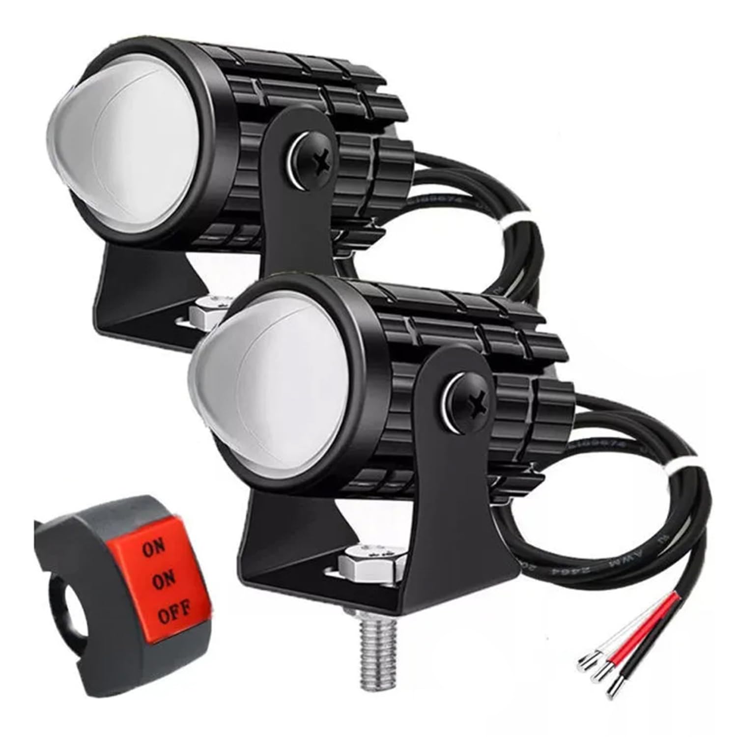 Farol LED 60W 2 Modos Branco Âmbar 6000K - Milha Auxiliar Brilhante IP67 para Motocicleta