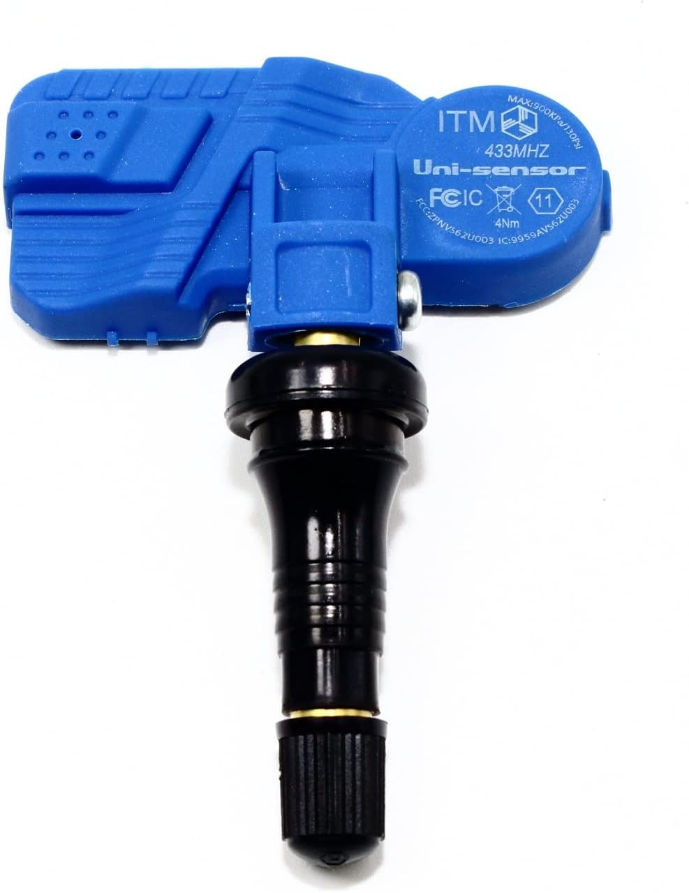 Set of 4 ITM TPMS 433mhz Tire Pressure Sensors for Infiniti Nissan Replaces 407003JA0A 407003JA0B w/Black Rubber Valve Stems