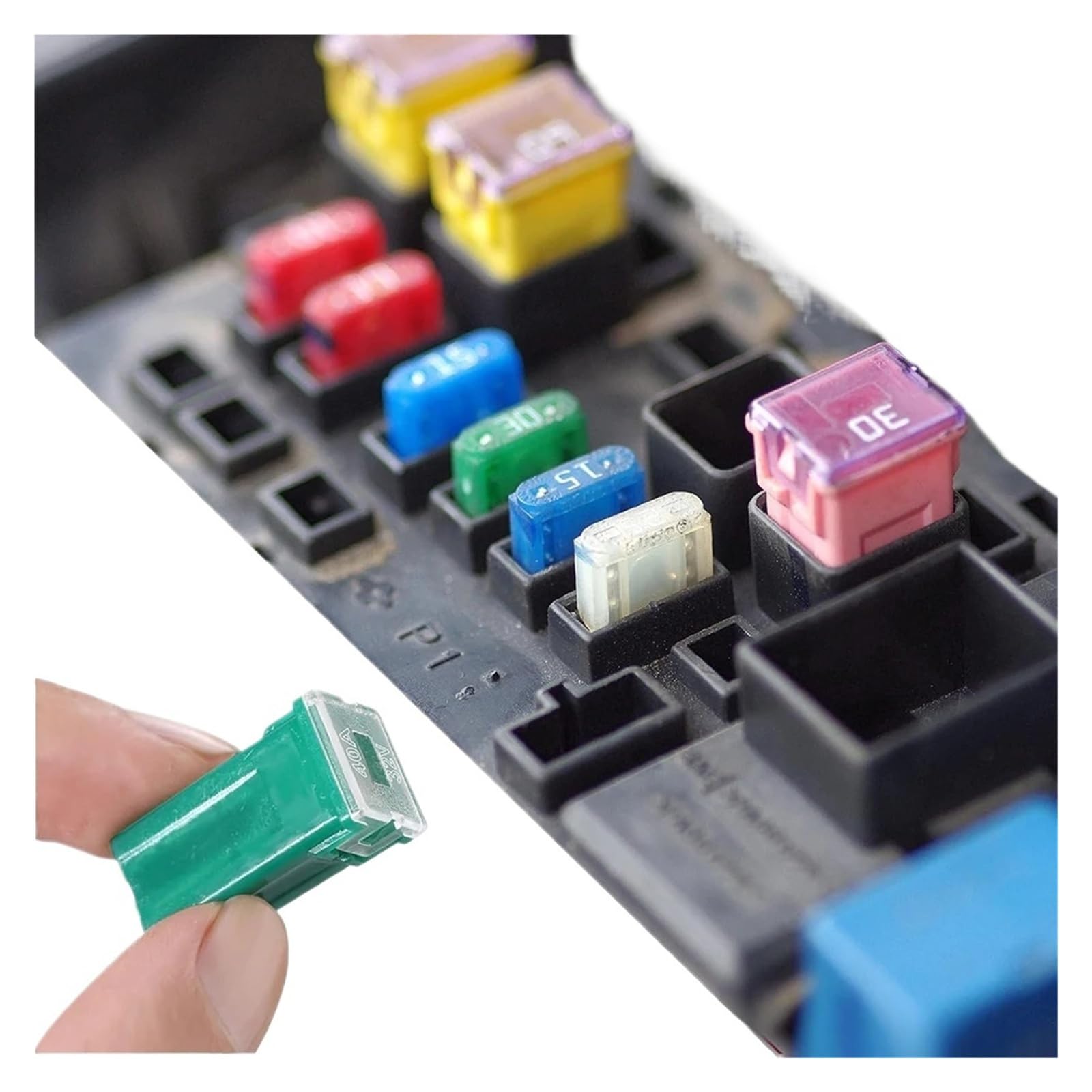 Kit assortimento di fusibili for auto da 30 pezzi Fusibili automobilistici a forma scatola alti/standard e a basso profilo for camioncini, camper SUV