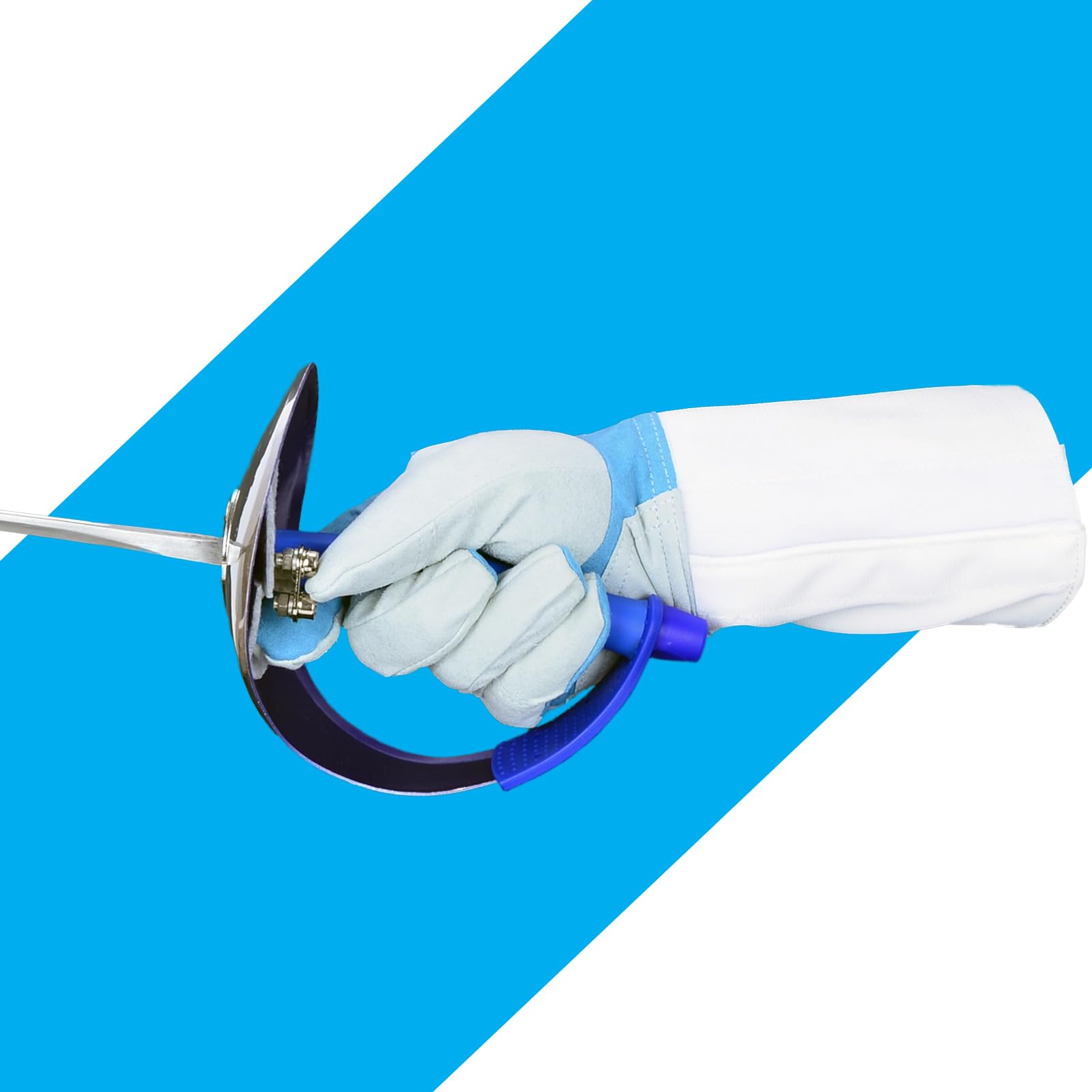 FEFOSAEP Fencing Gloves - Washable Anti-Skid Fencing Glove - Leather Fencing Gloves for Epee Foil and Sabre (7.5, Right)