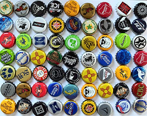 200 No Dent Mixed Assorted Beer Bottle Caps from North America, Micro Macro Unique Brands