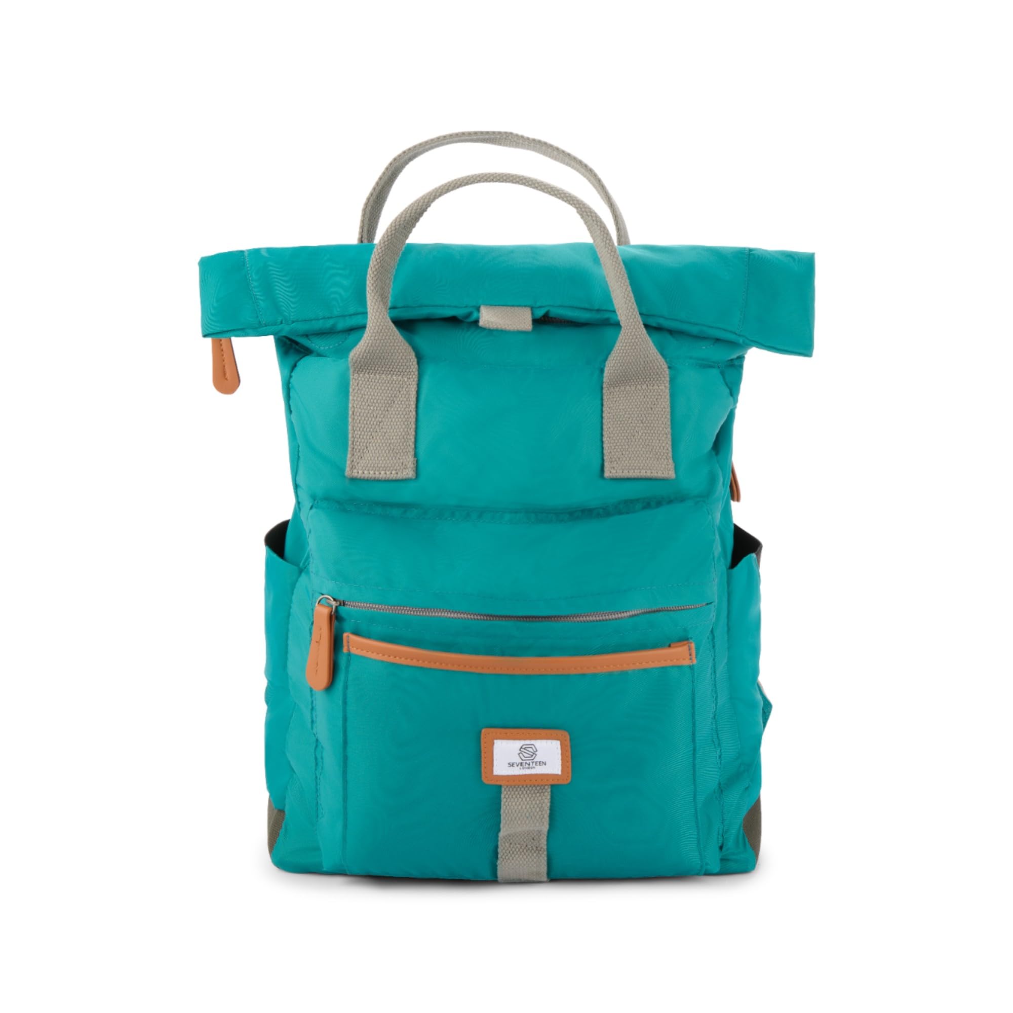 Seventeen London 'Holland Park' 15L Emerald Nylon Fold Top Backpack - Padded Laptop Sleeve