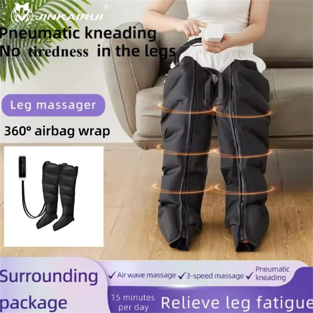 Massaggiatore avanzato per Gambe Piedi Pressione d'Aria con Telecomando - impastamento Profondo Compressione per Il rilassamento dei Polpacci 3 modalità in 1 Schermo Touch a LED