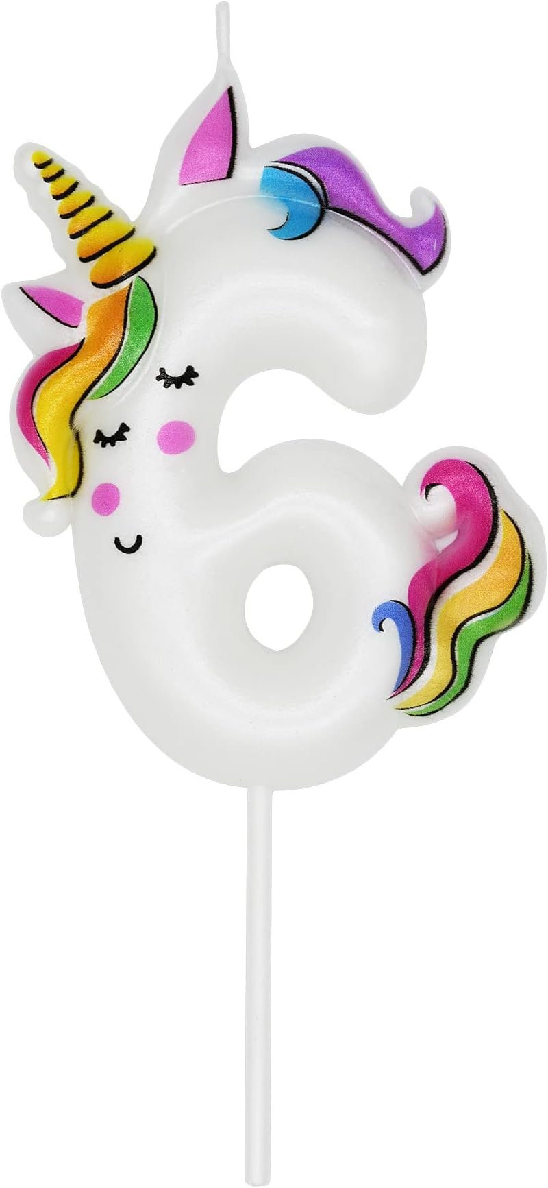 Unicorn Number 4 Birthday Candle - Pink Magical Cake Topper For Girls Parties