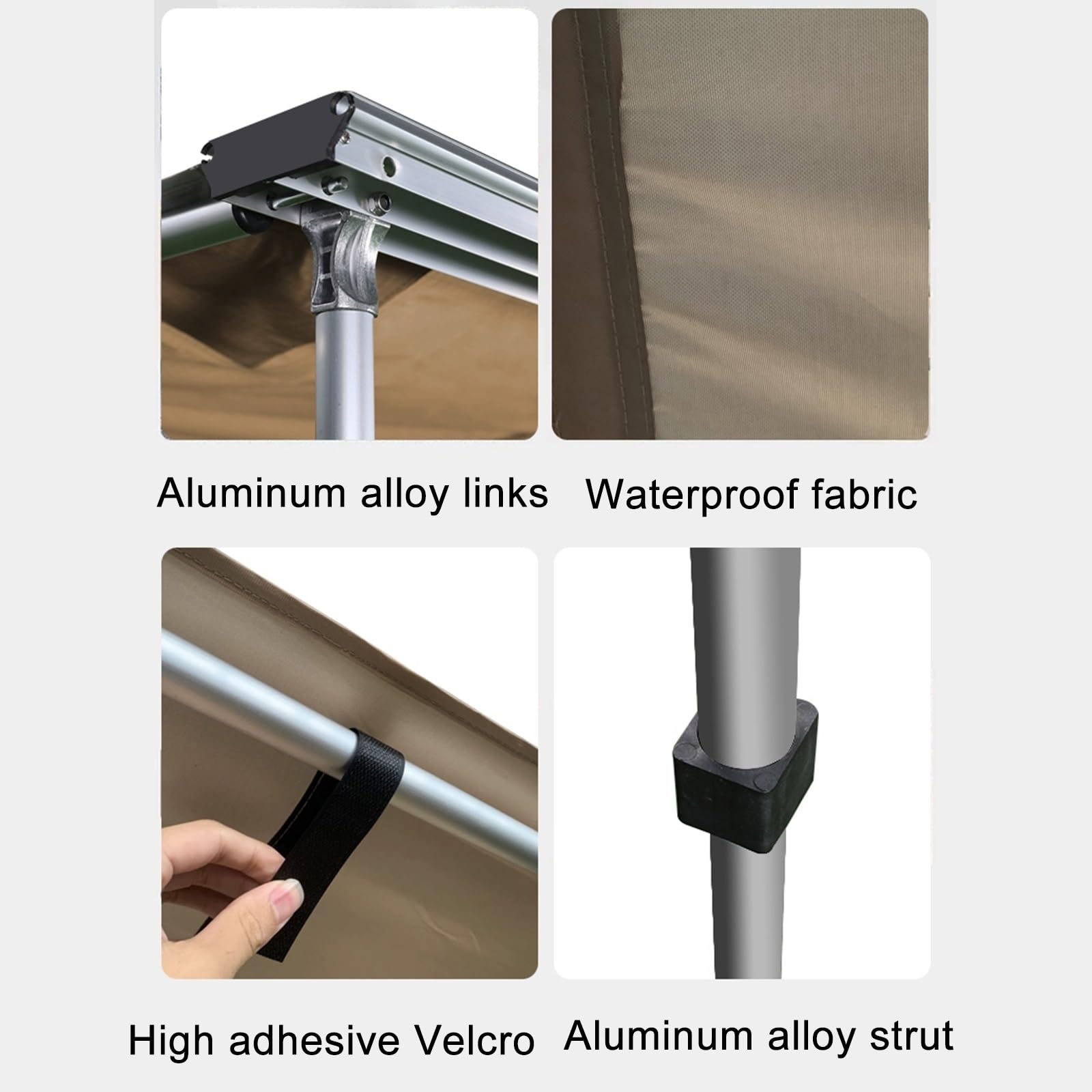 Automarkise 2.5x3m Khaki - Ausziehbare Seitenmarkise Für Camping & Outdoor