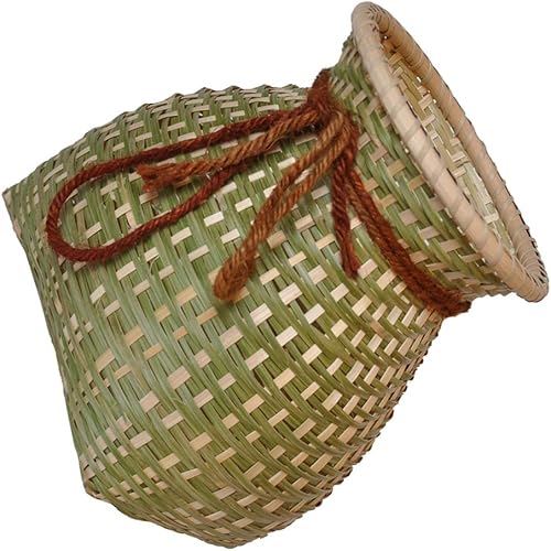 Miniatura 5 de DOITOOL Contenedor de almacenamiento de bambú Cesta de flores tejida Cesta de planta pequeña decorativa